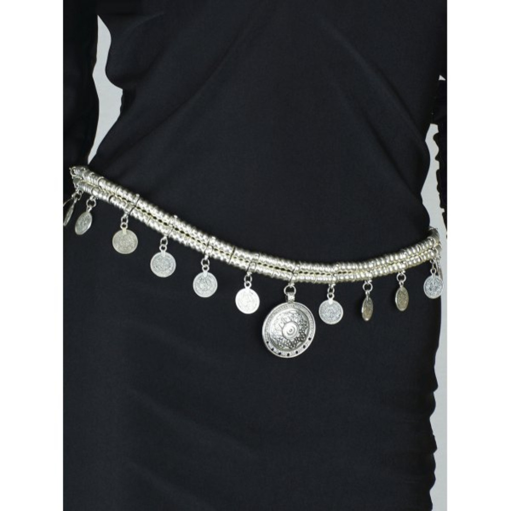 Stylish Gypsy Boho Silver Ball Tassel Belt Waist